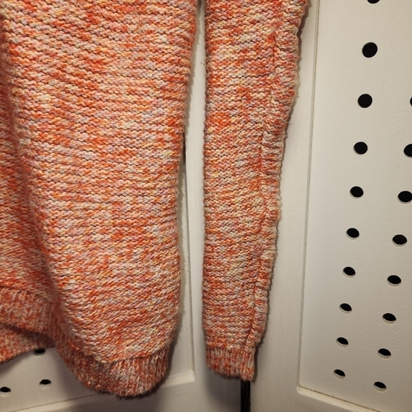 LOFT Cotton Knit Sweater Crew Neck Long Sleeve Orange Small - Picture 3 of 6
